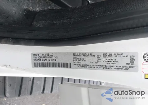 2023 Ram 1500 Tradesman 4X4 6'4 Box z USA, uszkodzony, nr VIN 1C6RRFCG0PN671343